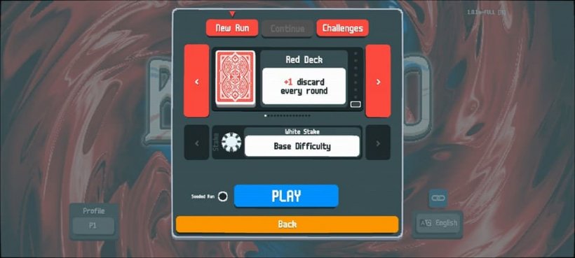 A screenshot of a card in the menu for Balatro's decks