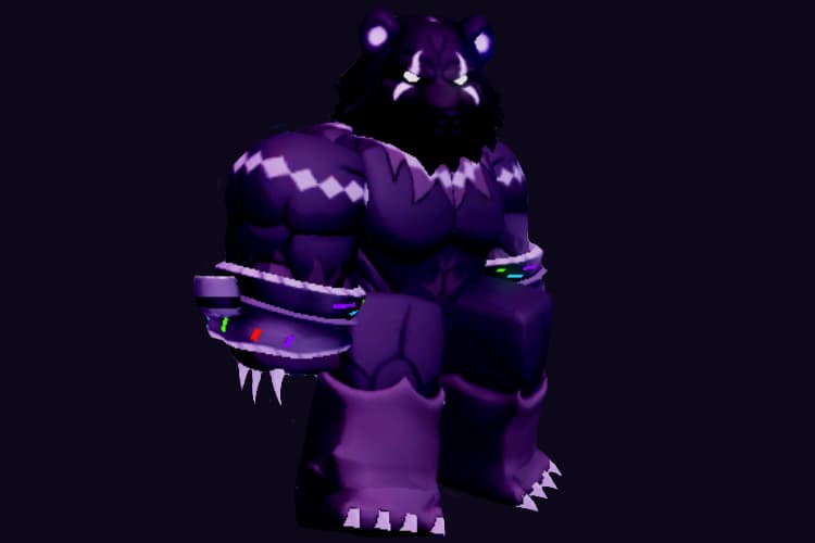 screenshot of Bear King unit from Anime Defenders