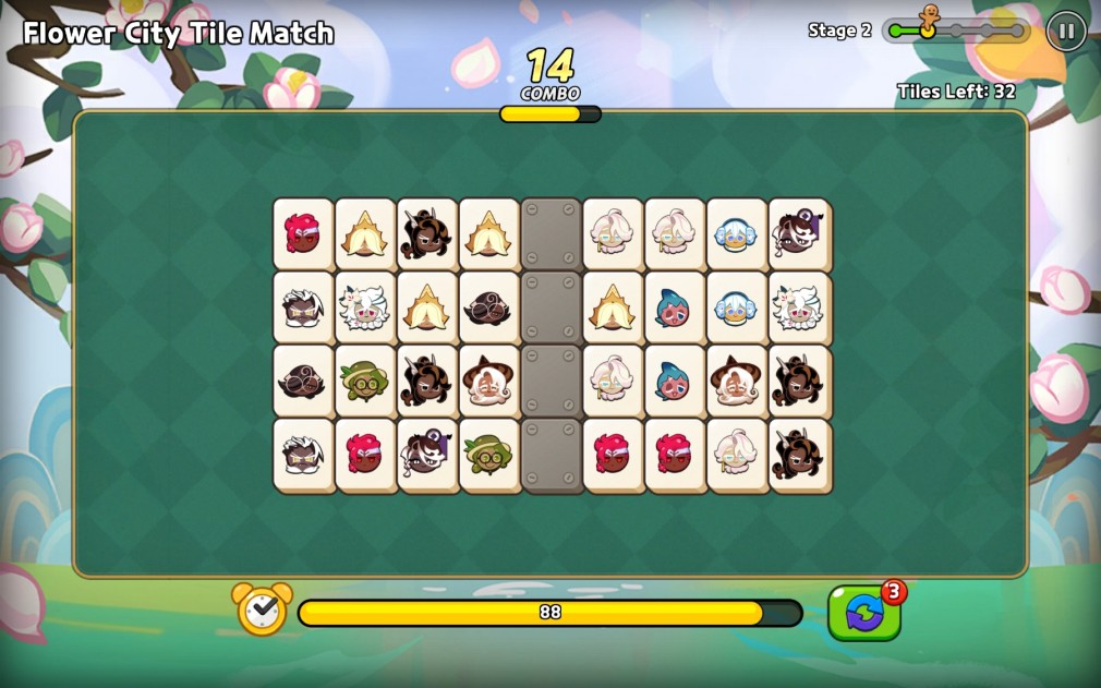 tile match with blocks blocking the middle