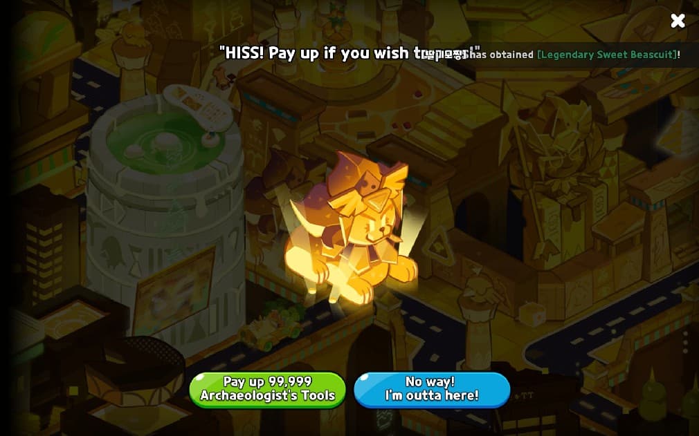 two options to choose between at the sphinx